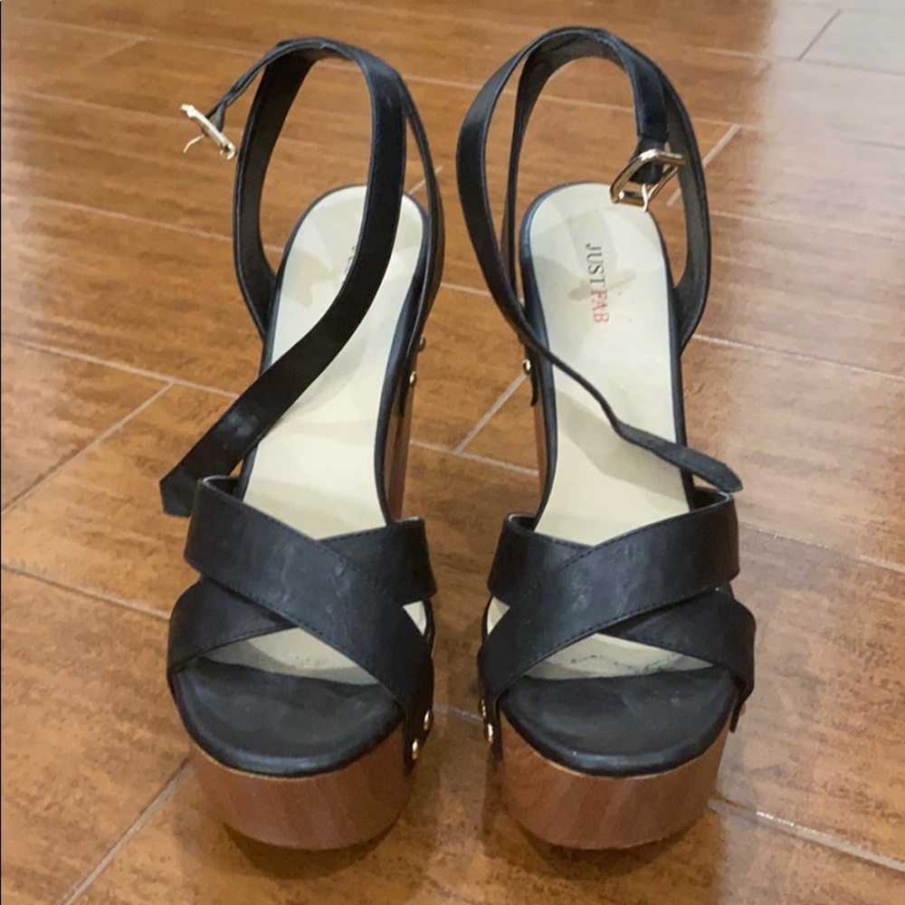 Black Wedge Heels